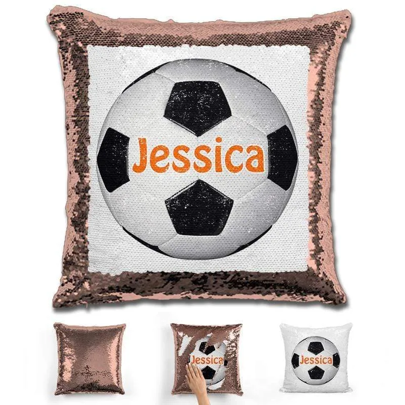 Soccer Personalized Magic Sequin Pillow