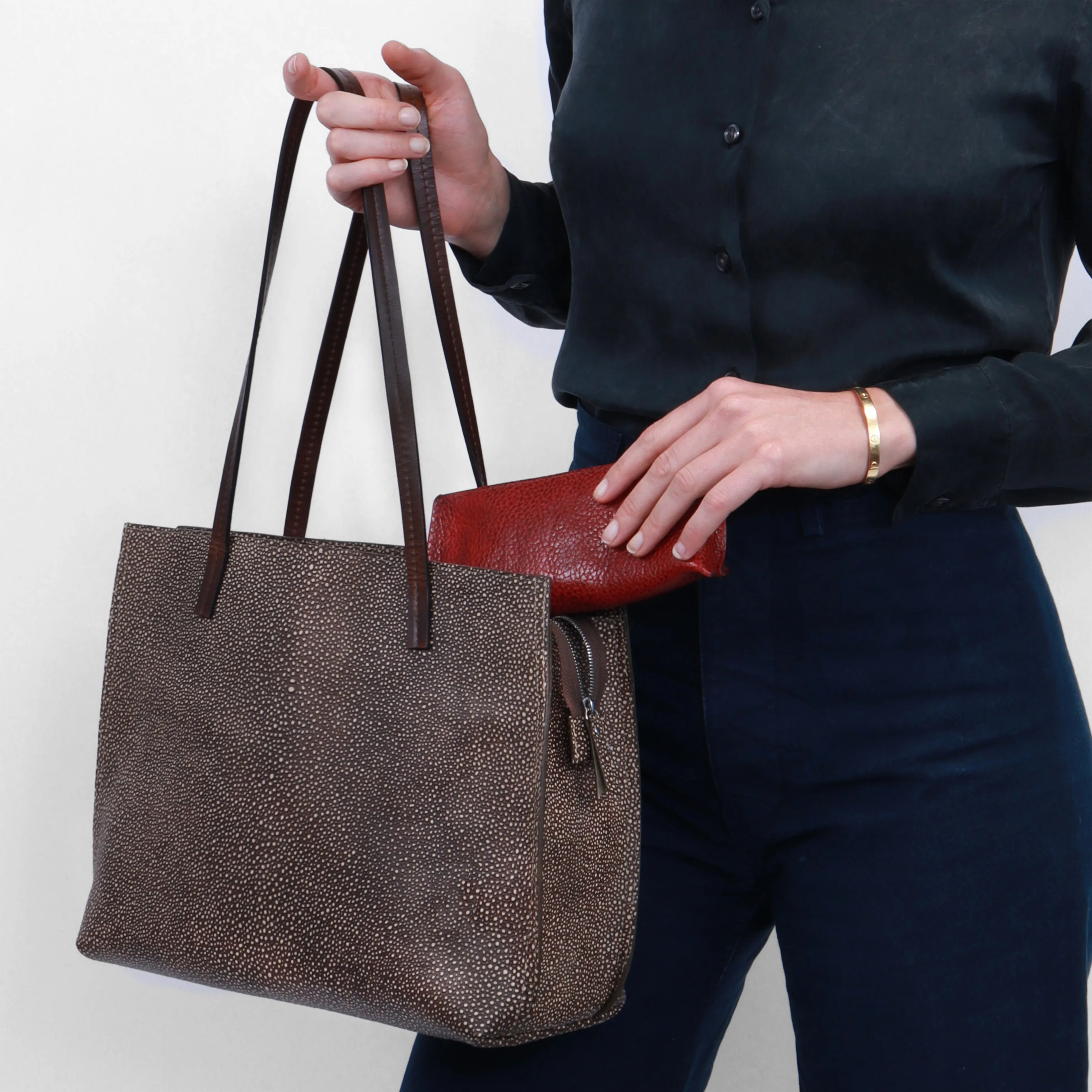 STRAPPY DAY BAG VINTAGE FOREST EMBOSSED JUMBO GATOR