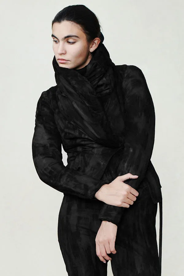 Suede High Neck Padded Jacket