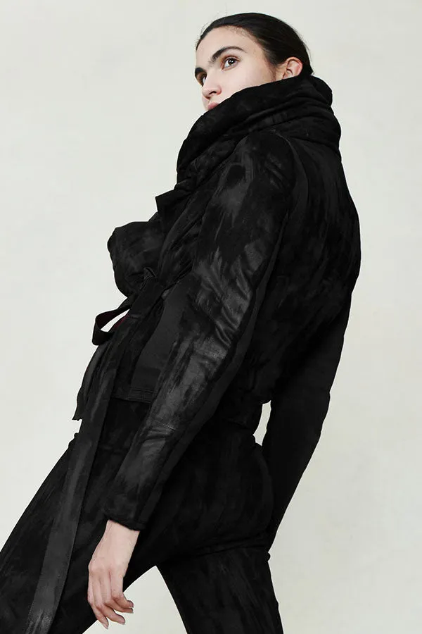Suede High Neck Padded Jacket