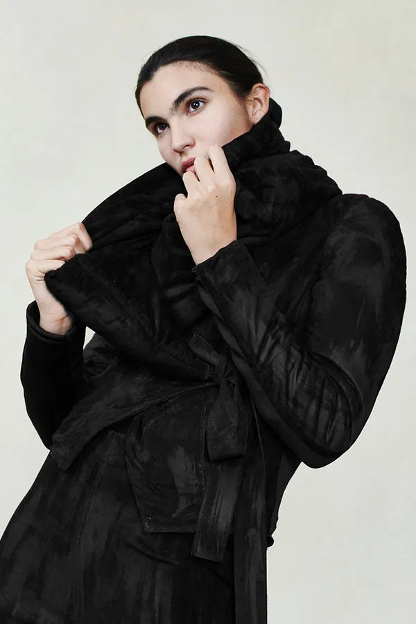 Suede High Neck Padded Jacket