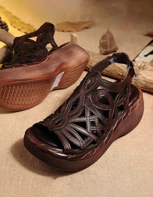 Summer Leather Fish Toe Vocation Sandals