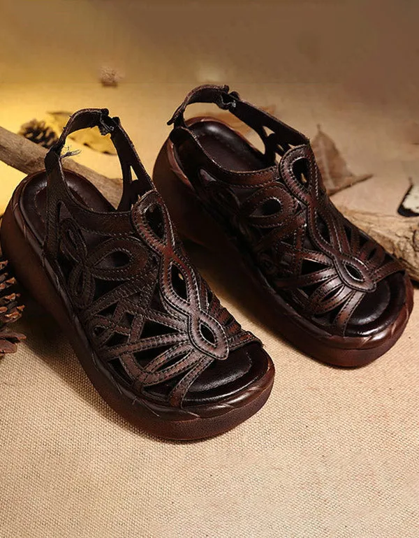 Summer Leather Fish Toe Vocation Sandals