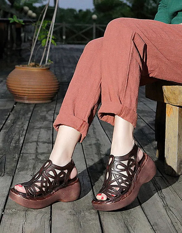 Summer Leather Fish Toe Vocation Sandals