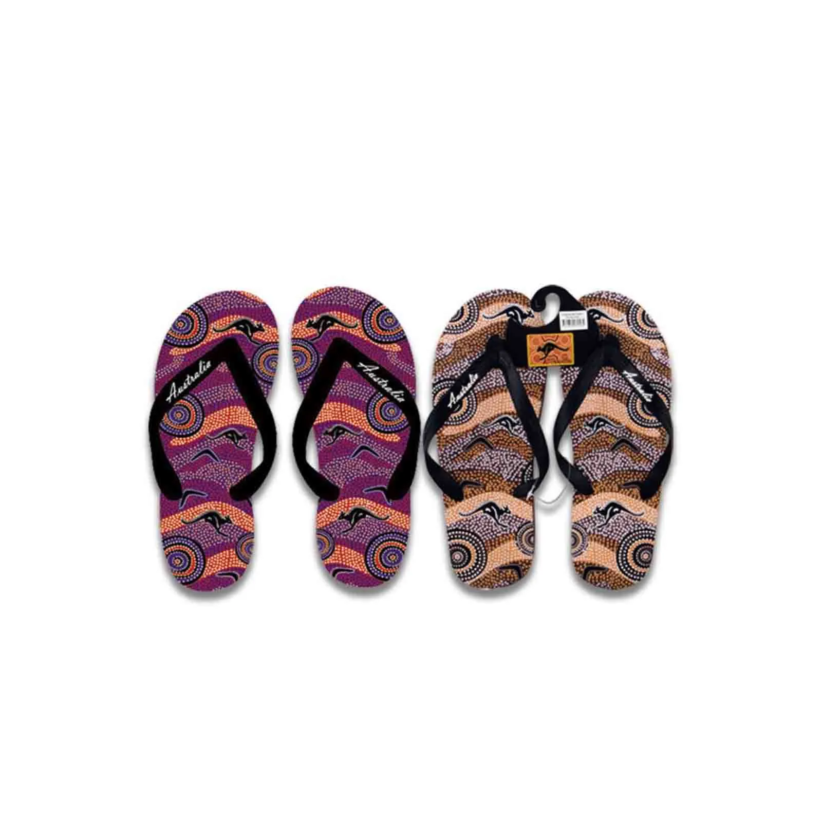 Thongs Aboriginal Kangaroo Art