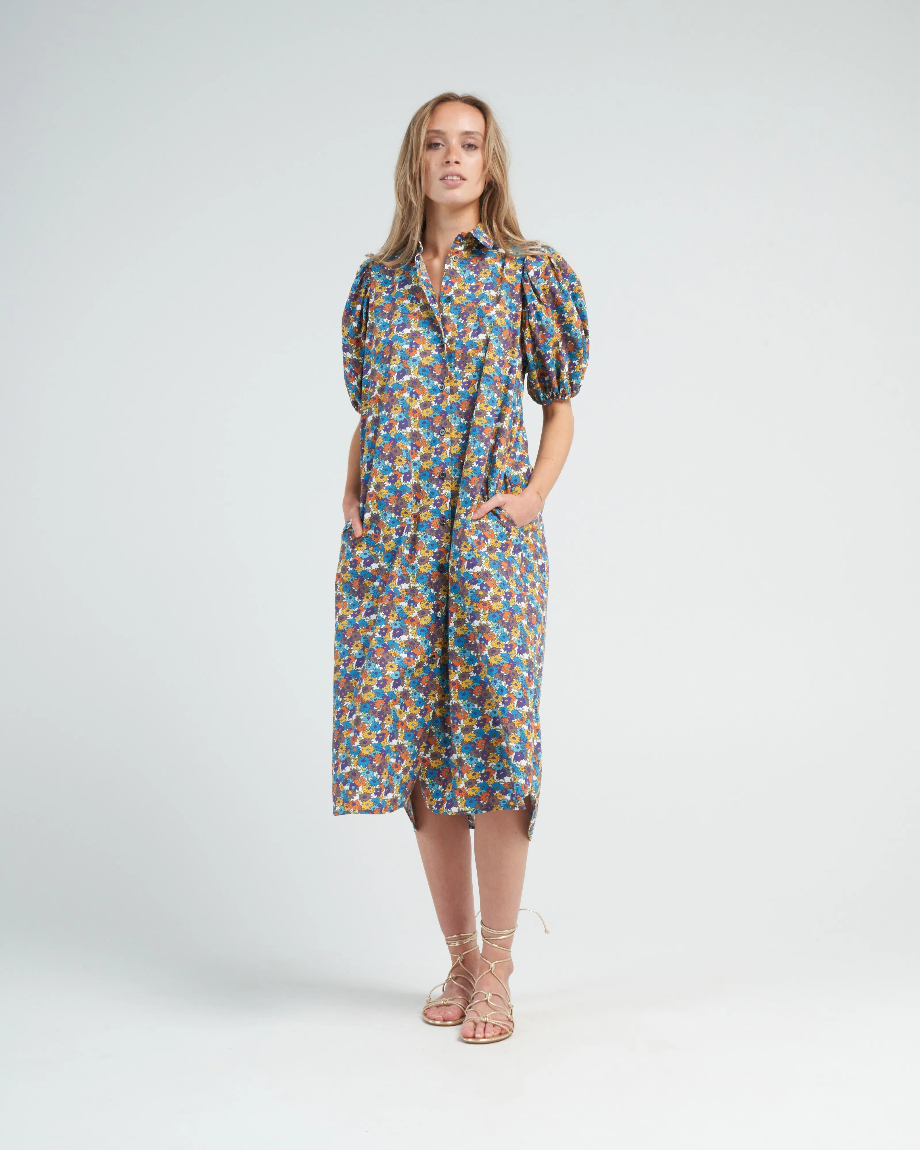 tulip dress - multicolor flowers