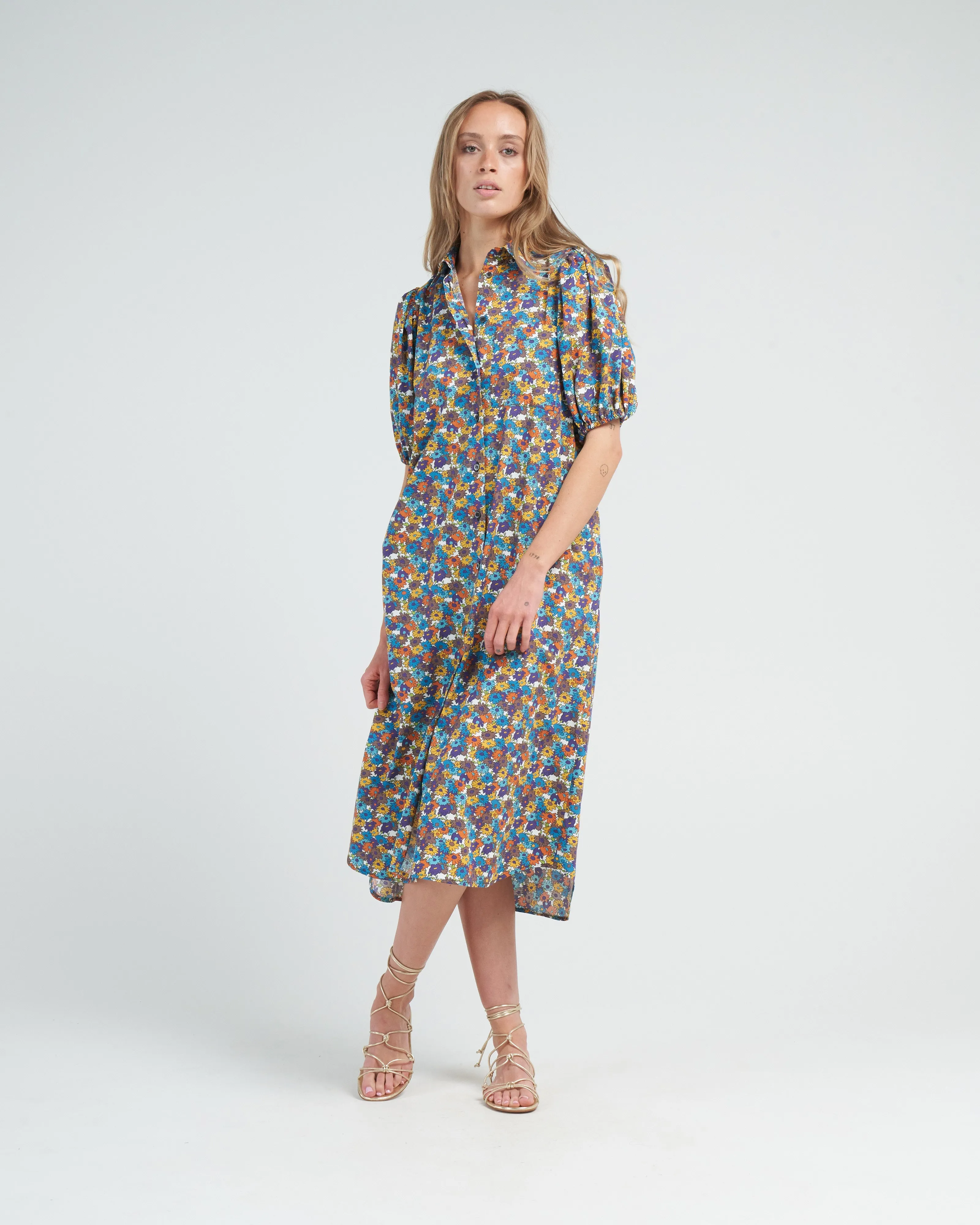 tulip dress - multicolor flowers