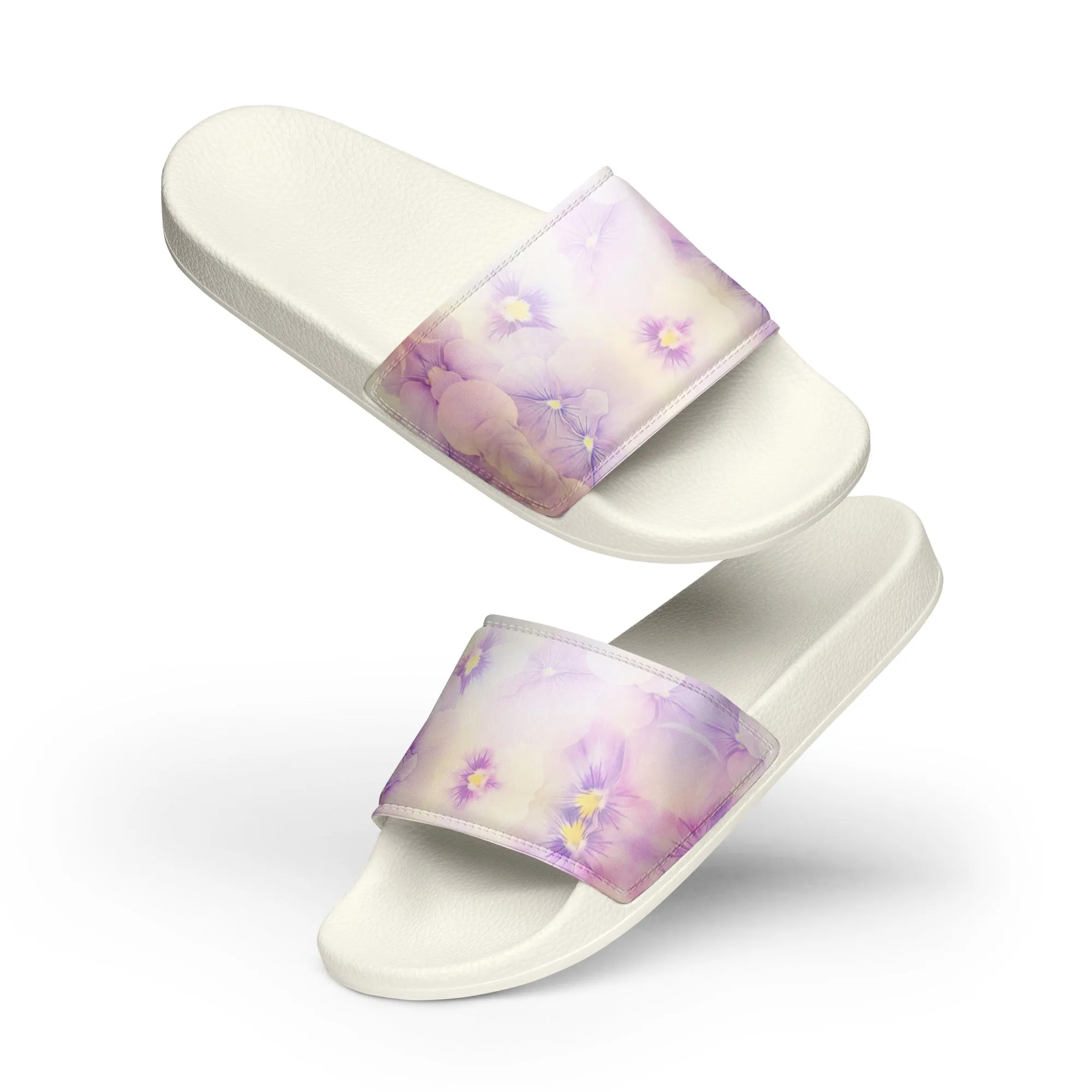 Women's slides  | Violet Flowers Background | print your demand
