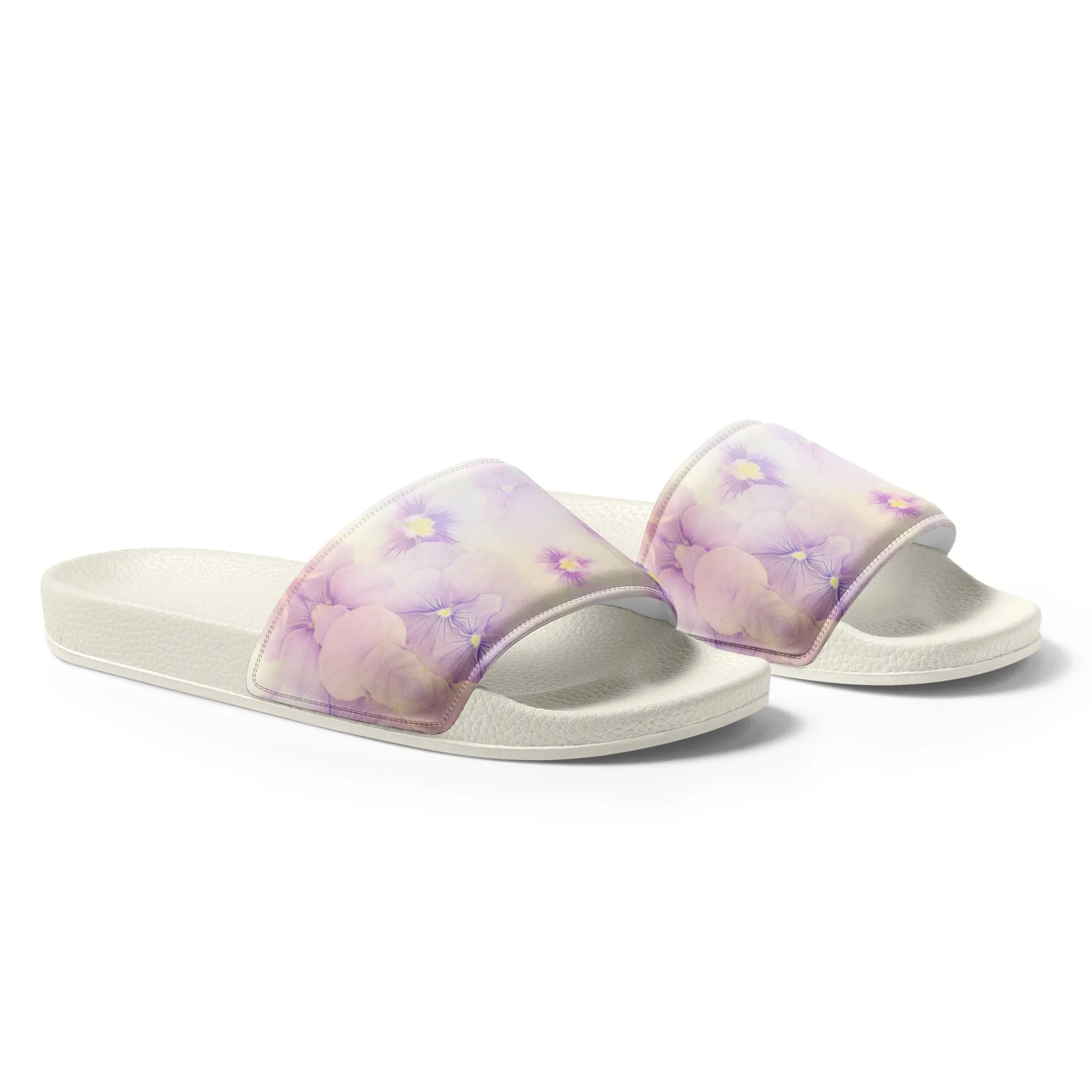 Women's slides  | Violet Flowers Background | print your demand