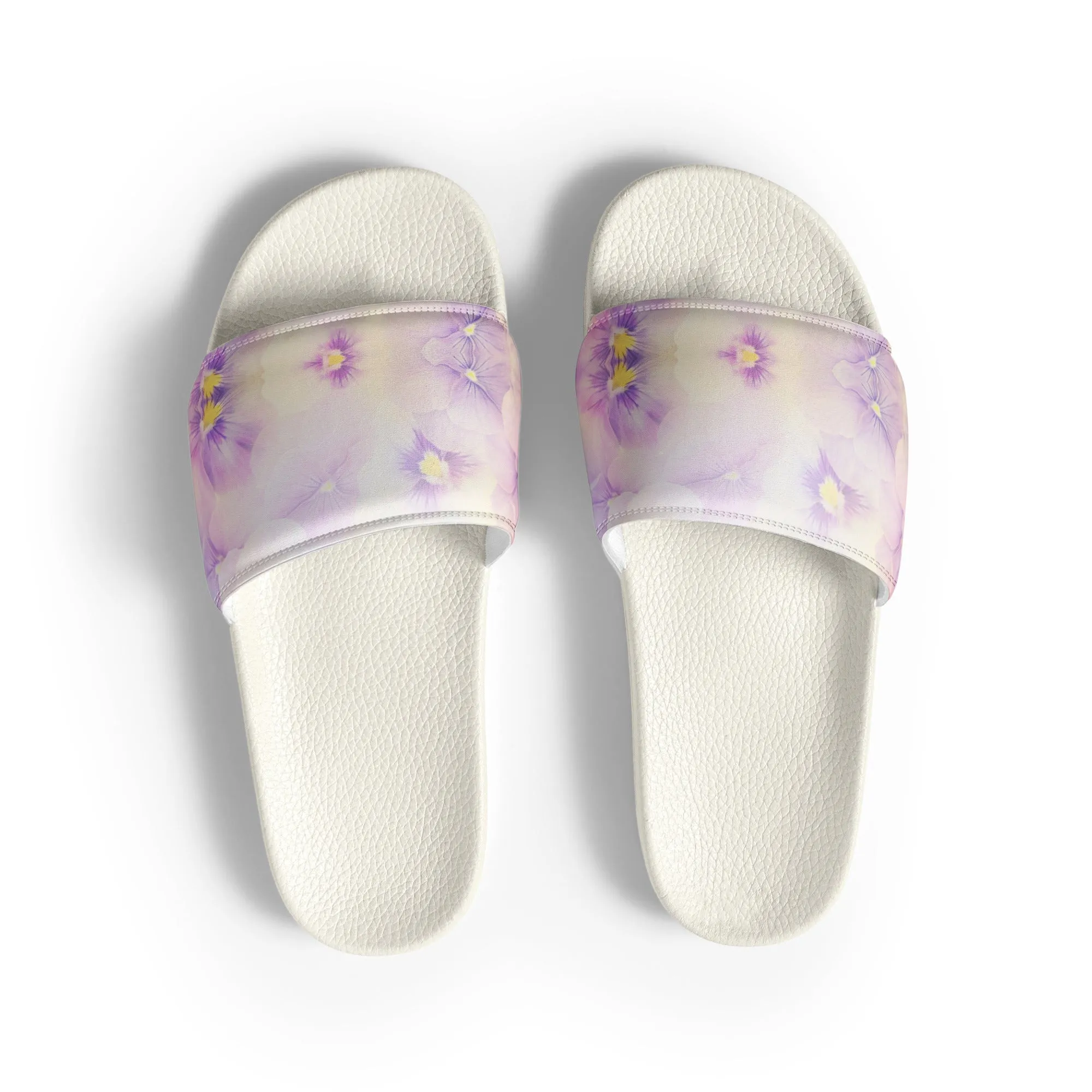 Women's slides  | Violet Flowers Background | print your demand