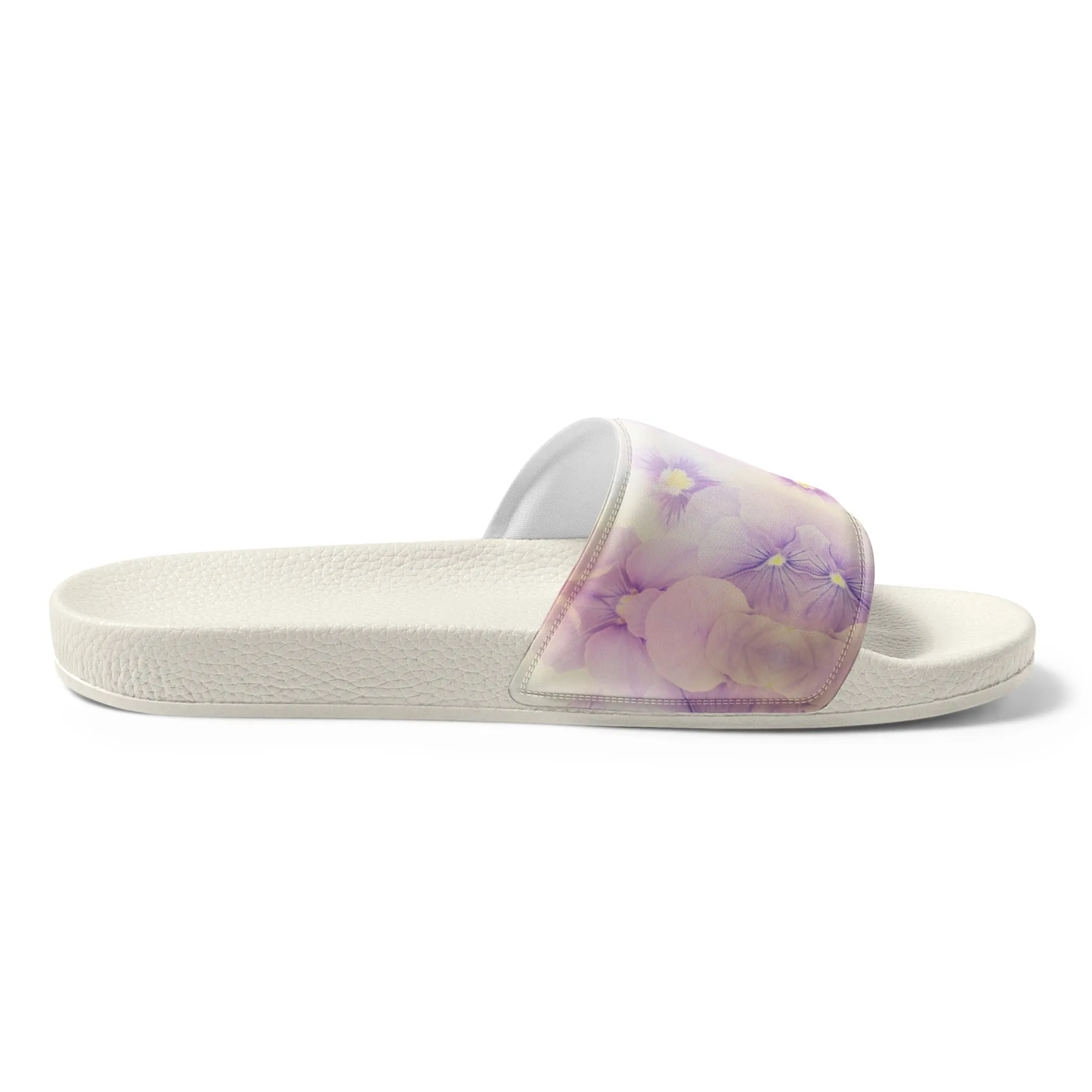 Women's slides  | Violet Flowers Background | print your demand
